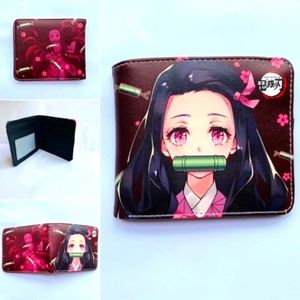 New Japanese Anime Demon Slayer Kimetsu No Yaiba Leather Purse Purple Wallet